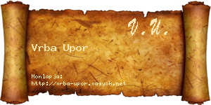 Vrba Upor névjegykártya